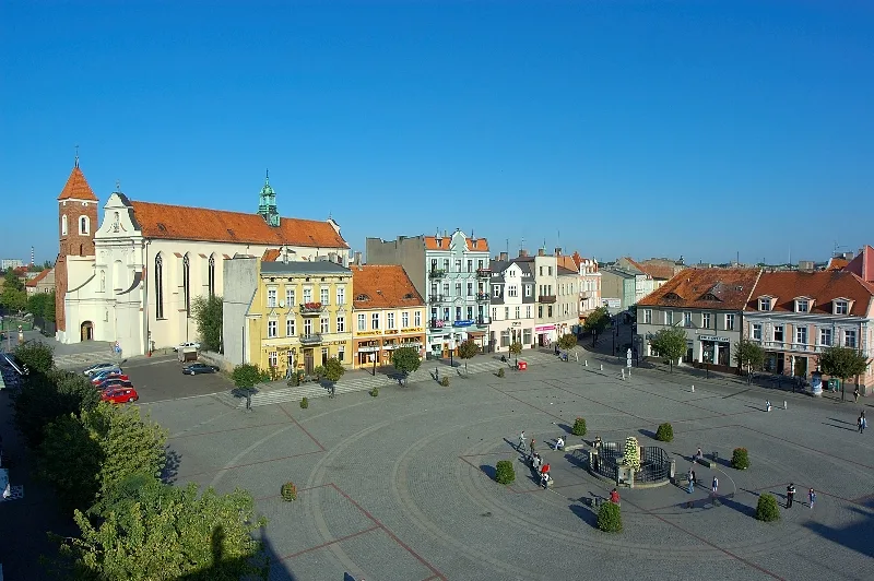 Gniezno - Rynek Gniezna z lotu ptaka