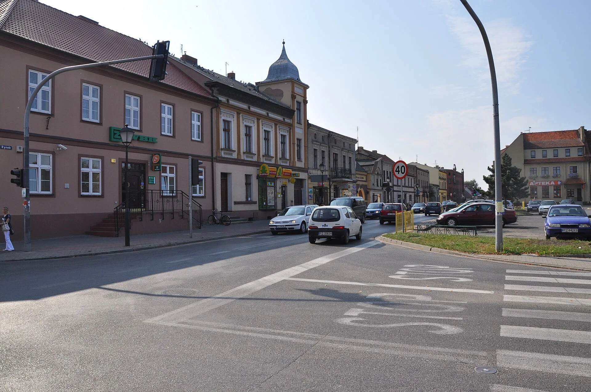 Kostrzyn - Pierzeja południowa rynku w Kostrzynie